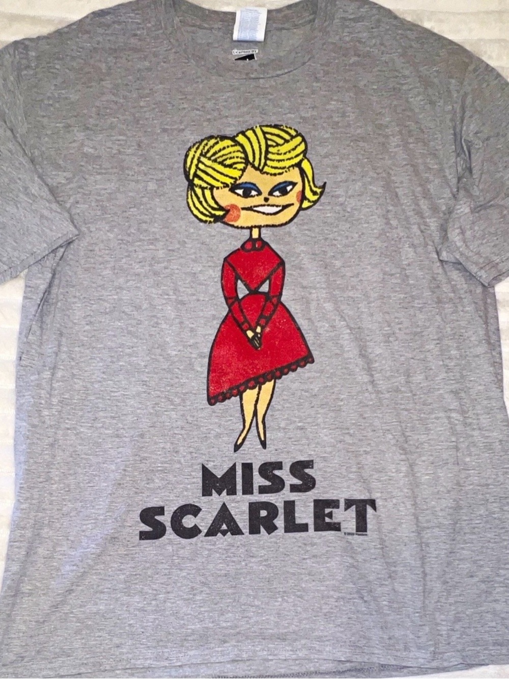 Hasbro Gray Tee with Red Miss Scarlet Graphic